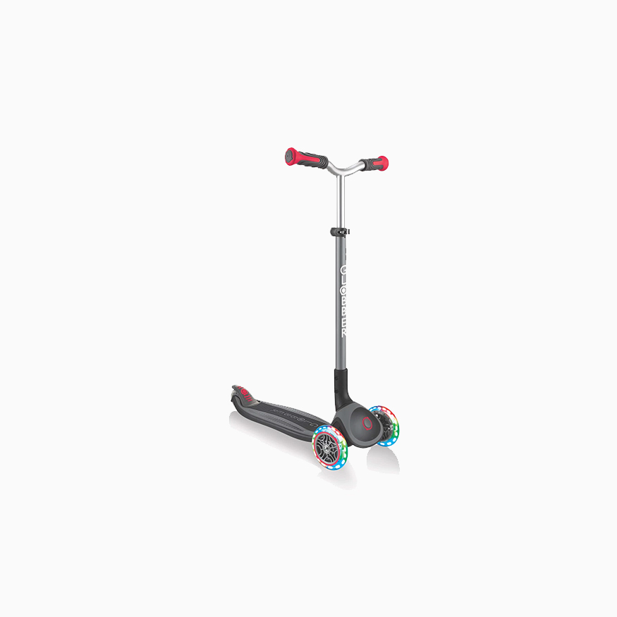 Globber Master Lights Foldable Scooter (Black/Red) in qatar